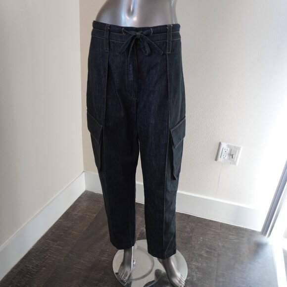 Brunello Cucinelli Jeans Monili Tab Tapered Leg Blue Denim 100% Cotton Size 4 - Picture 3 of 10